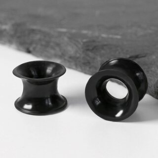 Flesh Tunnel - Silicone - Black - Thin - 4 mm
