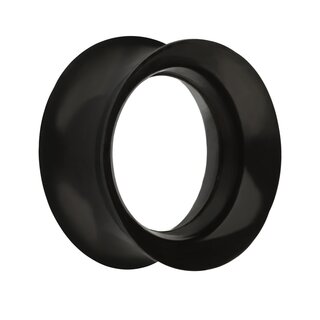 Flesh Tunnel - Silicone - Black - Thin - 14 mm