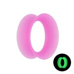 Glow in the dark - Flesh Tunnel - Silicone - Pink - 5 mm