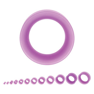Flesh Tunnel - Silicone - Purple - Thin Rim
