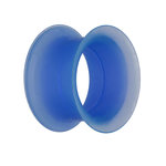Flesh Tunnel - Silicone - Blue - Thin Rim - 6 mm