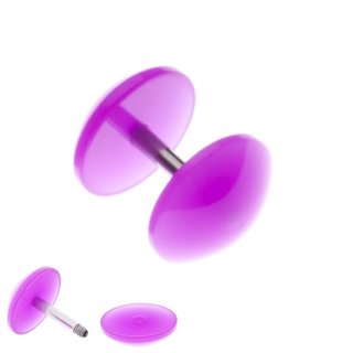 Halbedelstein Flesh Plug Rose violett