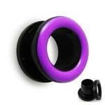 Flesh Tunnel - Acrylic - Black - Purple - 6 mm