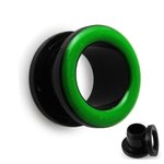 Flesh Tunnel - Acrylic - Black - Green - 3 mm