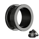 Flesh Tunnel - Steel - Black - 1,2 mm
