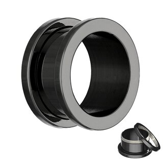 Flesh Tunnel - Steel - Black - 8 mm