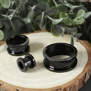 Flesh Tunnel - Steel - Black - 8 mm