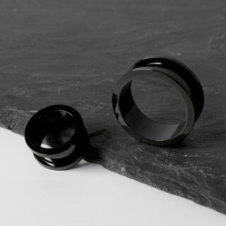 Flesh Tunnel - Steel - Black - 8 mm