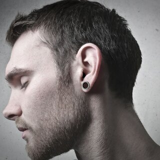 Flesh Tunnel - Steel - Black - 8 mm
