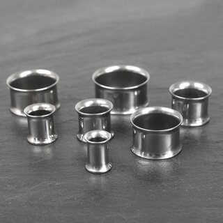 Double Flare Flesh Tunnel - Steel - Silver - 6 mm