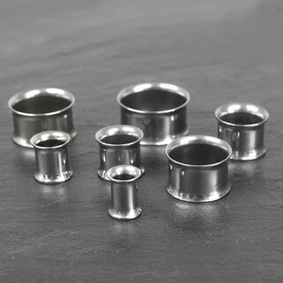 Double Flare Flesh Tunnel - Steel - Silver - 8 mm