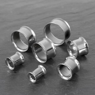 Double Flare Flesh Tunnel - Steel - Silver - 10 mm