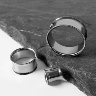 Double Flare Flesh Tunnel - Steel - Silver - 20 mm