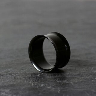 Double Flare Flesh Tunnel - Steel - Black - 2,5 mm