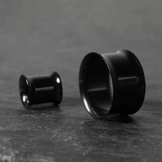 Double Flare Flesh Tunnel - Steel - Black - 2,5 mm