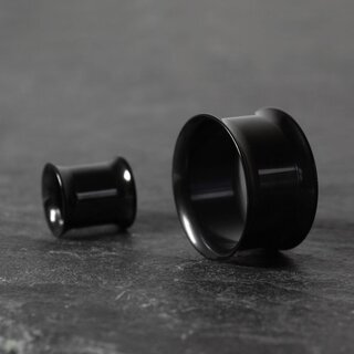 Double Flare Flesh Tunnel - Steel - Black - 3 mm