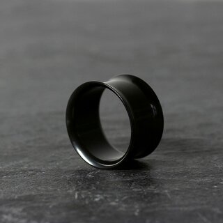 Double Flare Flesh Tunnel - Steel - Black - 4 mm