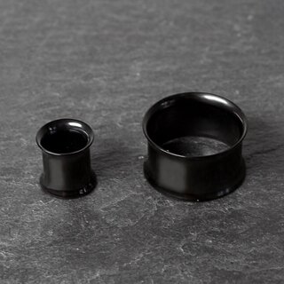 Double Flare Flesh Tunnel - Steel - Black - 8 mm