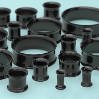 Double Flare Flesh Tunnel - Steel - Black - 28 mm