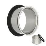 Single Flare Flesh Tunnel - Steel - Silver - 5 mm