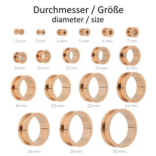 Flesh Tunnel - Steel - Rose Gold - 2 mm