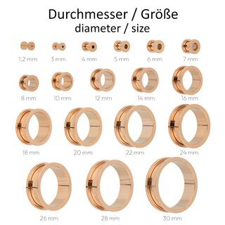 Flesh Tunnel - Steel - Rose Gold - 10 mm