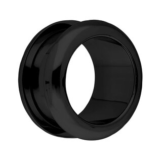 Flesh Tunnel - Steel - Black - Rounded Edges - 4 mm