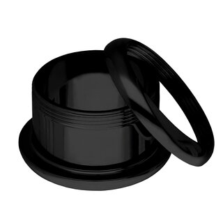 Flesh Tunnel - Steel - Black - Rounded Edges - 12 mm