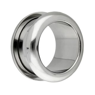 Flesh Tunnel - Steel - Silver - Rounded Edges - 3 mm