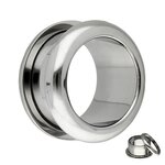 Flesh Tunnel - Steel - Silver - Rounded Edges - 3 mm