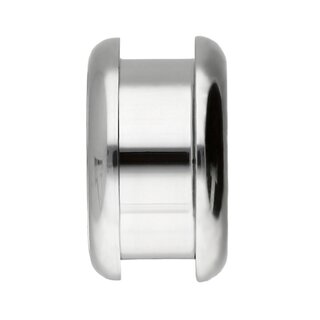 Flesh Tunnel - Steel - Silver - Rounded Edges - 6 mm