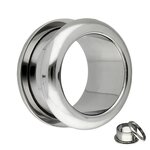 Flesh Tunnel - Steel - Silver - Rounded Edges - 6 mm