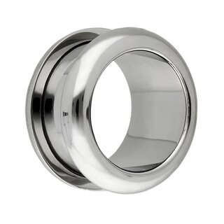 Flesh Tunnel - Steel - Silver - Rounded Edges - 12 mm