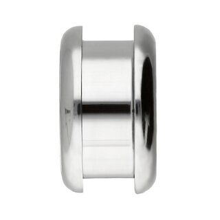 Flesh Tunnel - Steel - Silver - Rounded Edges - 12 mm