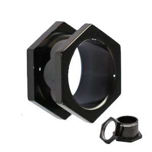 Flesh Tunnel - Steel - Black - Hexagon - 12 mm