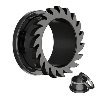 Flesh Tunnel - Steel - Black - Sawblade - 5 mm