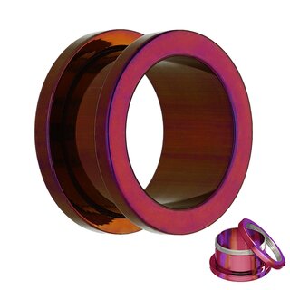 Flesh Tunnel - Metallic Colored - Pink - 18 mm