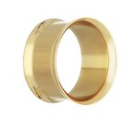 Gold Double Flare Steel Flesh Tunnel - 8 mm