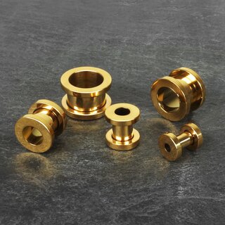 Flesh Tunnel - Steel - Gold - 4 mm