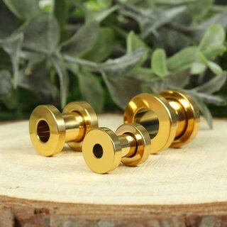 Flesh Tunnel - Steel - Gold - 4 mm