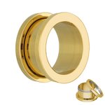 Flesh Tunnel - Steel - Gold - 4 mm