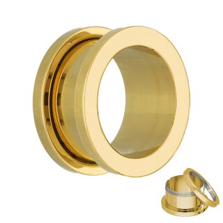 Flesh Tunnel - Steel - Gold - 18 mm