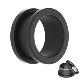 Flesh Tunnel - Black - Matte - 8 mm