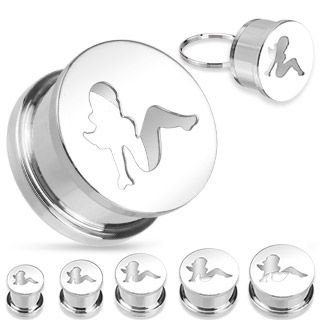 Flesh Tunnel - Steel - Silver - Trucker Girl - 12 mm