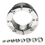 Flesh Tunnel - Steel - Silver - Compass - 8 mm