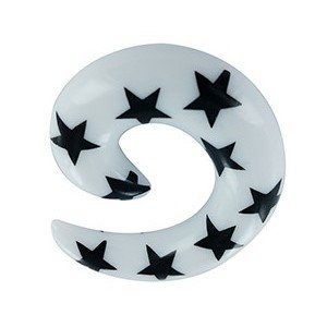 Spiral Taper - Stars - White-Black