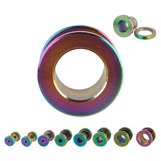 Flesh Tunnel - Steel - Rainbow - 14 mm