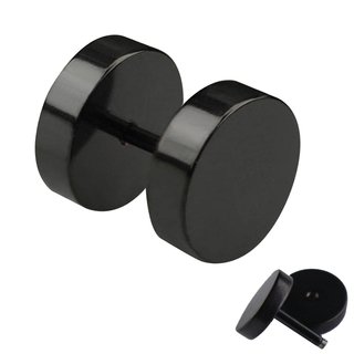 Piercing Fake Plug - Black - [1.] - 1.2 x 4 mm