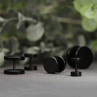 Piercing Fake Plug - Black - [1.] - 1.2 x 4 mm