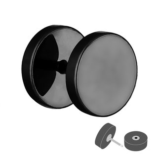 Piercing Fake Plug - Black - [3.] - 1.2 x 8 mm